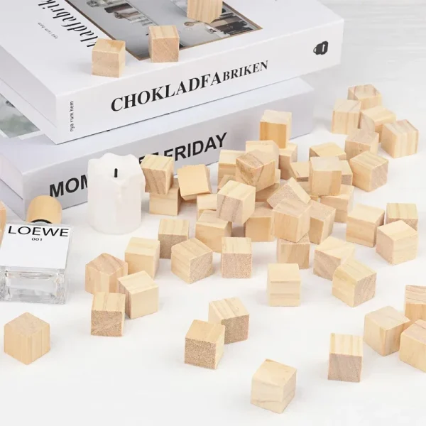 Unfinished Wood Blocks for Crafts, 1-5cm Natural Solid Blank Wooden Cubes Block Bulk for Craft DIY Project Painting Baby Shower - AliExpress 15 - Image 13