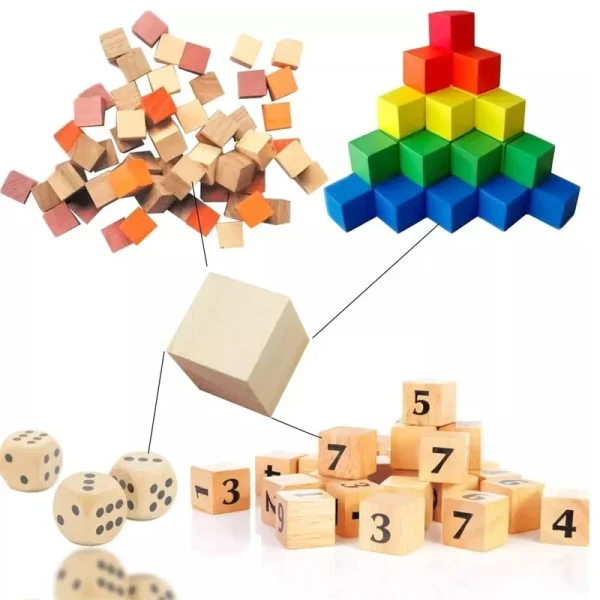 Unfinished Wood Blocks for Crafts, 1-5cm Natural Solid Blank Wooden Cubes Block Bulk for Craft DIY Project Painting Baby Shower - AliExpress 15 - Image 12