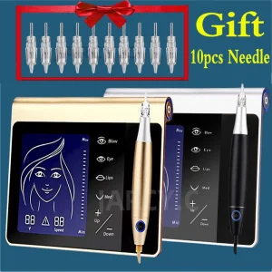 Dermografo Permanent Makeup Machine Kit Charme Princess Machine for PMU Tattoo Eyebrow Lip with 10pcs Cartridges Needle - AliExpress 66