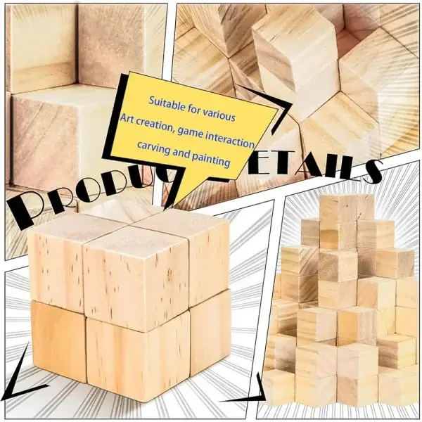 Unfinished Wood Blocks for Crafts, 1-5cm Natural Solid Blank Wooden Cubes Block Bulk for Craft DIY Project Painting Baby Shower - AliExpress 15 - Image 10