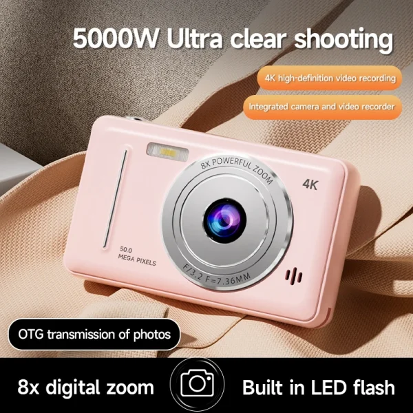 4K Digital Camera 5000W Pixel Retro CCD Portable Card Camera Entry-level Camera Dual Camera Flash 50 Million Pixels Auto Focus - AliExpress 44 - Image 4