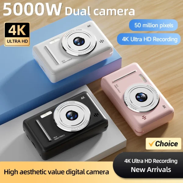 4K Digital Camera 5000W Pixel Retro CCD Portable Card Camera Entry-level Camera Dual Camera Flash 50 Million Pixels Auto Focus - AliExpress 44