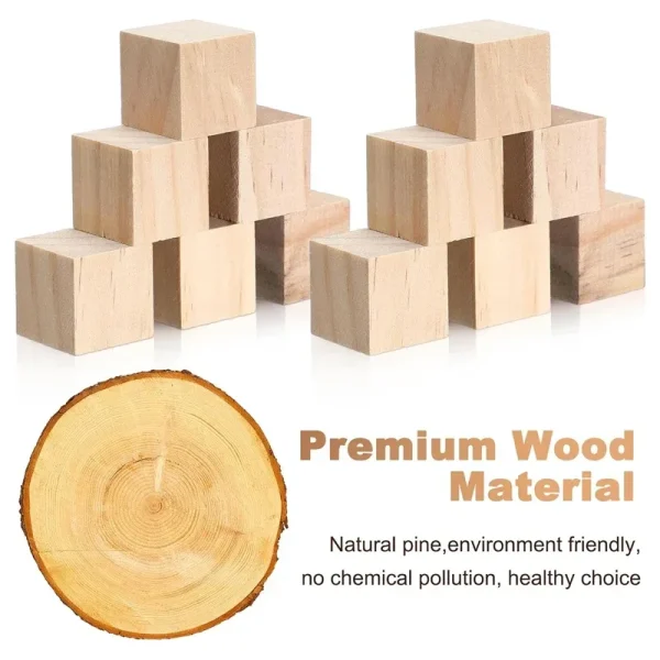 Unfinished Wood Blocks for Crafts, 1-5cm Natural Solid Blank Wooden Cubes Block Bulk for Craft DIY Project Painting Baby Shower - AliExpress 15 - Image 5