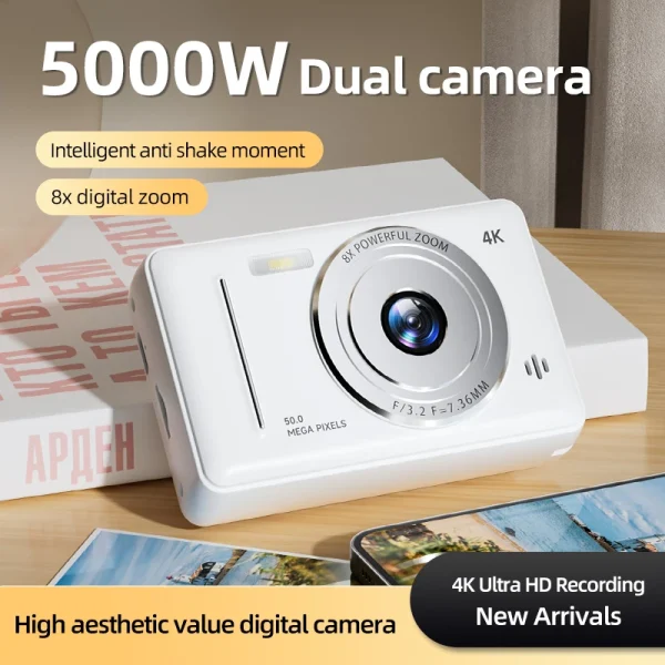 4K Digital Camera 5000W Pixel Retro CCD Portable Card Camera Entry-level Camera Dual Camera Flash 50 Million Pixels Auto Focus - AliExpress 44 - Image 3